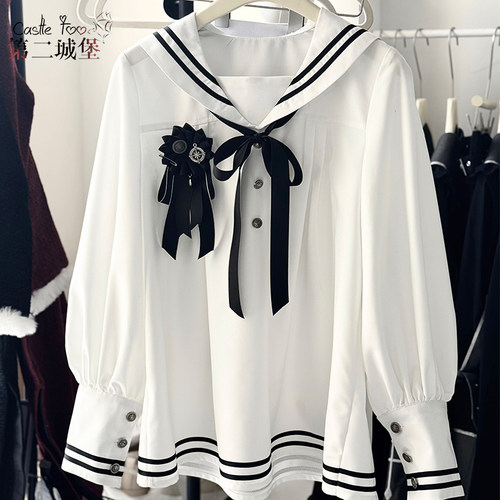 第二城堡黑白哥特水手服短裤常服