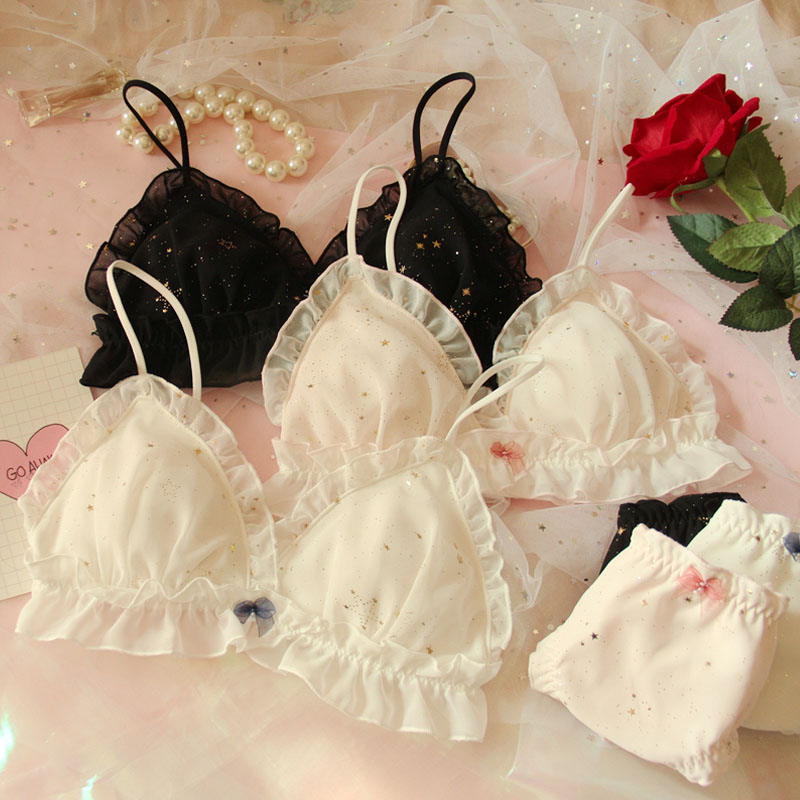 solar system Soft sister Dream girl romantic Chiffon starry sky Wireless comfortable Triangle Cup Bra Sets star Underwearin the Lingerie/Men's underwear/Tracksuit , Bra Sets  category - from Buy2taobao.com to provide professional Taobao agent buy service