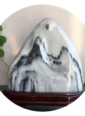 中式风玄关摆件天然奇石