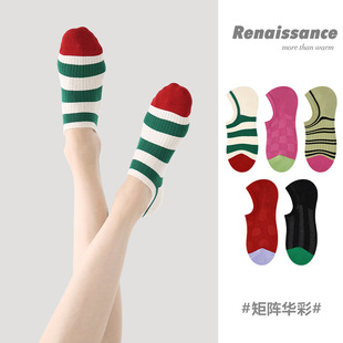 浅口棉袜复古隐形袜子女 薄款 Renaissance船袜夏款 防滑短袜夏季