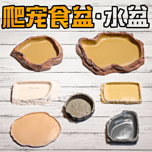 爬虫水盆守宫角蛙蜘蛛龟箱爬宠鬃狮IG苏红腿豹龟食盆陆龟菜盆