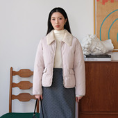 冬季 然若 小个子保暖外套 羽绒夹克女款 2025新款 可拆毛领 粉色短款