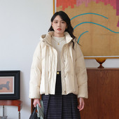 连帽更暖 新国标90白鸭绒羽绒服女款 冬季 然若 2025新款 面包服外套