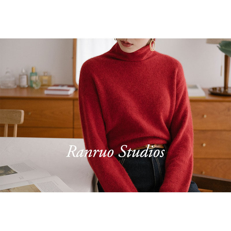 ◆RANRUO然若◆番茄紅圓領浣熊絨羊毛毛衣蓬松柔軟套頭針織上衣在類目 女裝/女士精品, 毛衣中 - 來自Buy2taobao.com提供專業的淘寶代購服務