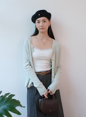 然若 小肚纱 轻熟高知针织开衫秋装女款2026新款毛衣外套上衣