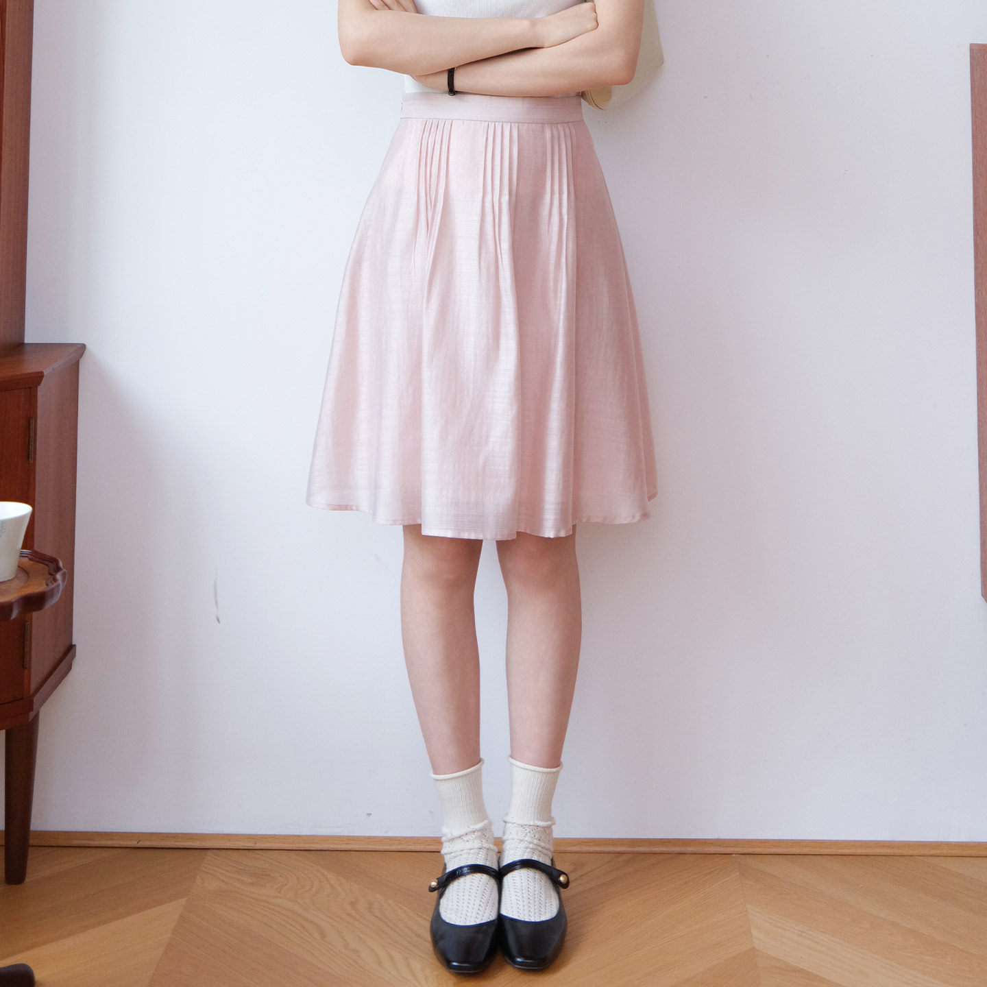 然若 粉色半身裙女夏2026新款夏季a字裙纱裙蓬蓬裙小个子中裙