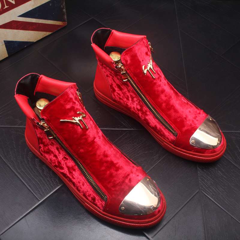 冬季英伦高帮鞋男短靴加绒保暖男板鞋韩版潮流增高街头嘻哈男靴子,流行男鞋,高帮鞋,淘宝优惠券,粉丝福利购,淘宝优惠卷