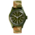 [Quartz]33mm Green Camouflage Canvas Strap