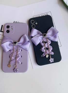 樱花少女蝴蝶结适用OPPOr9/R11/R15x/R17手机壳RenoZ/3/4/5K/6/7se/8/9pro+/Ace2手链k7x/k9s/k10活力软K11套