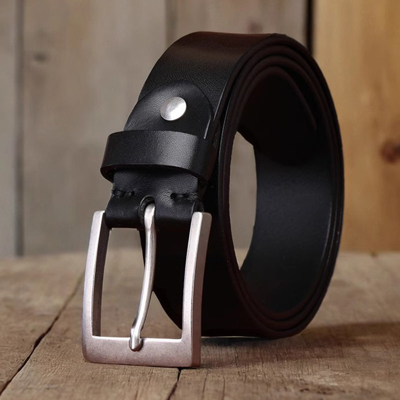 港风头层纯牛皮不锈钢皮带男真皮针扣商务休闲百搭腰带简约中青年,服饰配件/皮带/帽子/围巾,腰带/皮带/腰链,淘宝优惠券,粉丝福利购,淘宝优惠卷
