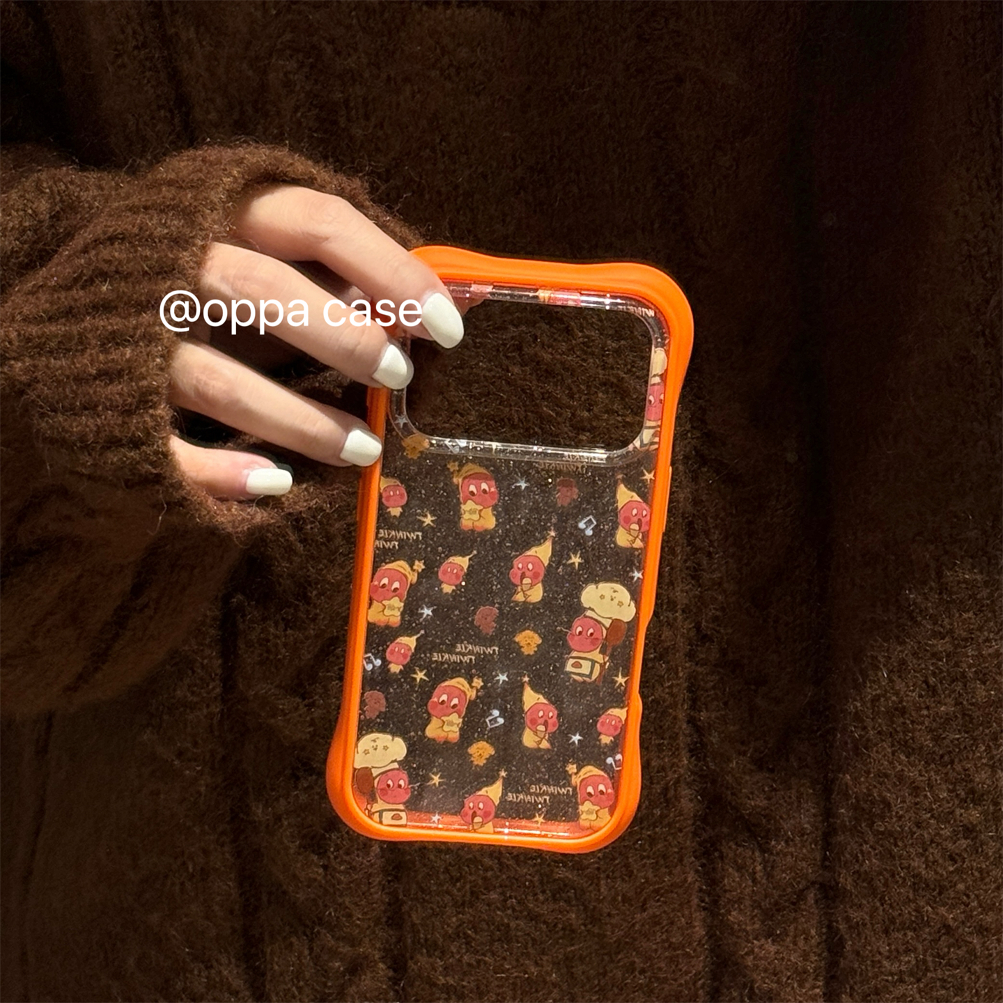 闪粉可爱星星人适用苹果17promax手机壳iphone16新款15pro女款14全包13橙色边框防摔保护套