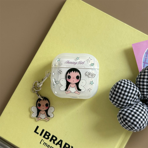 梦幻可爱天使翅膀女孩适用airpodspro保护壳新款苹果airpods软壳airpods3保护套pro蓝牙耳机壳潮