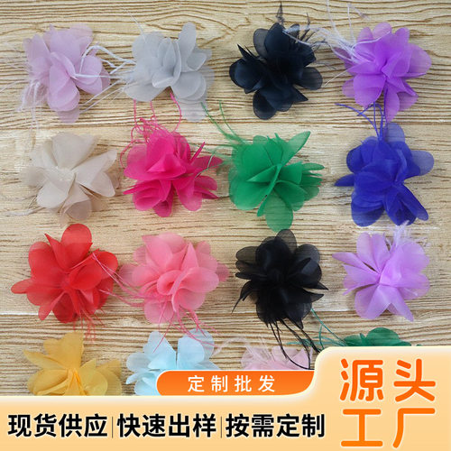 欧根纱立体花朵头饰20