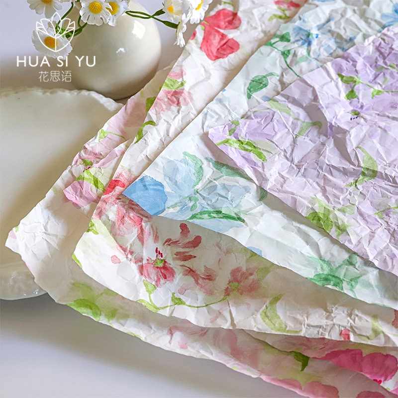 樱花雪梨纸包装复古鲜花花束礼物