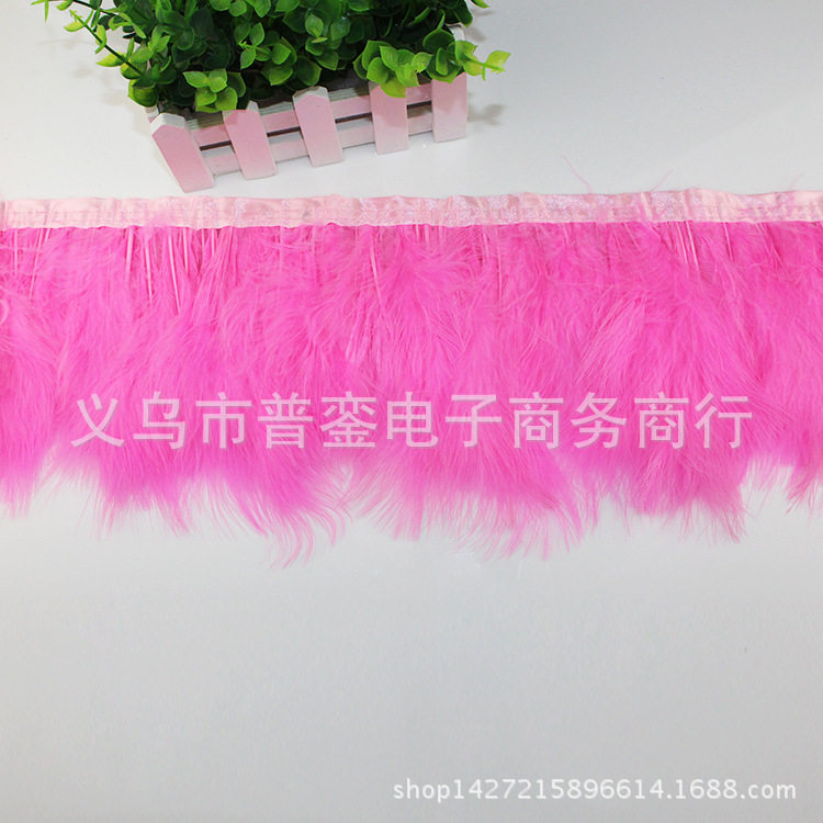 厂家直销染色火鸡毛全绒布带