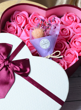 新年红色心型蝴蝶结礼盒天地盒礼品包装盒包装礼物盒子精装