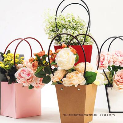 牛皮纸花艺DIY手提袋2