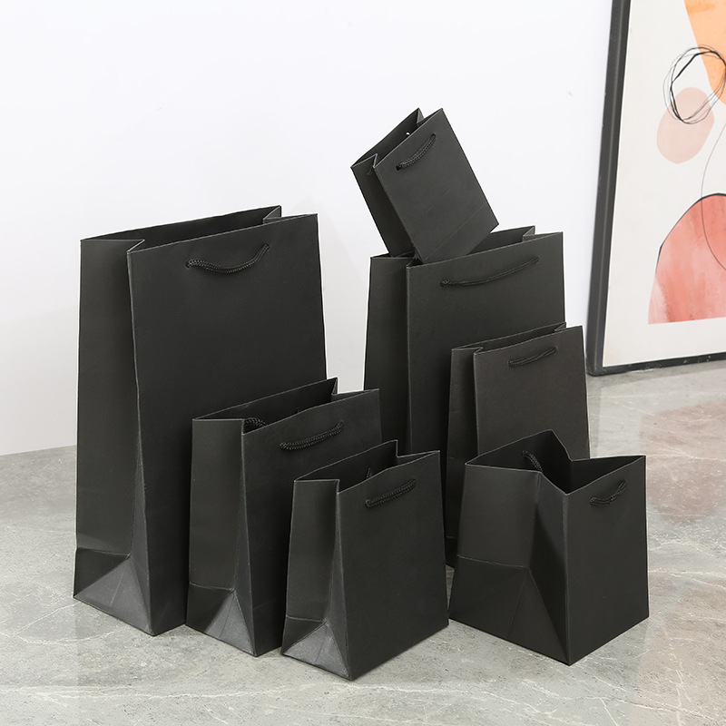 直供纯黑色牛皮纸袋服装手饰头饰礼品袋饰品袋纸袋现货