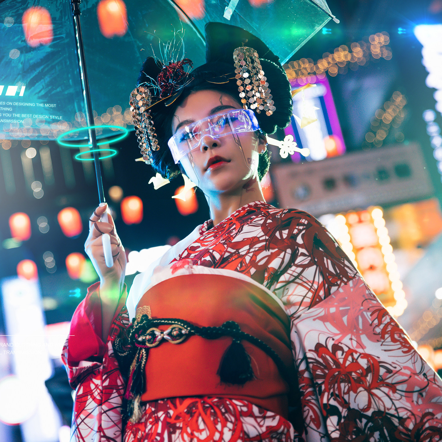 日本改良版振袖彼岸花和服浴衣纯欲复古清新淡雅可爱少女樱花祭服