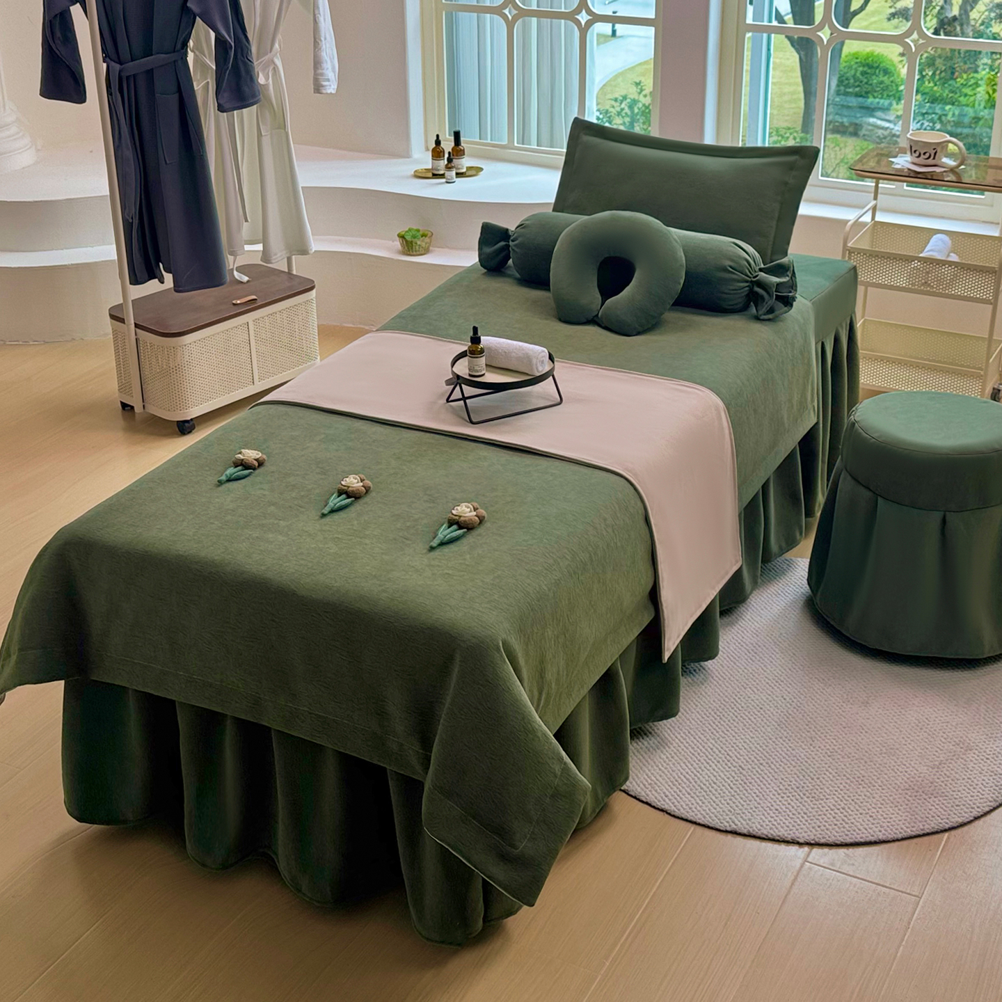 美容床罩四件套高档轻奢美容院理疗按摩高级床单洗头床套四季通用