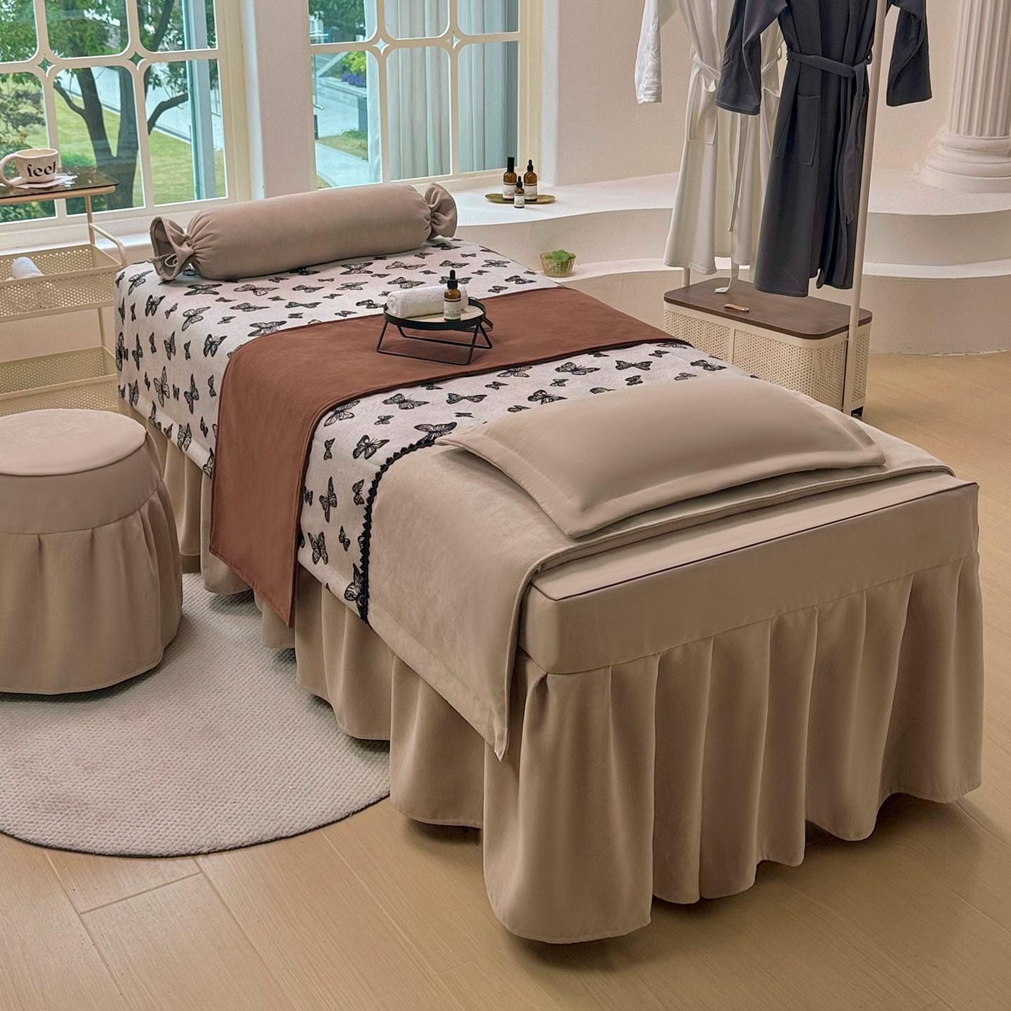 新款美容床罩四件套高档轻奢高级美容院中医理疗洗头专用四季通用,床上用品,床罩,淘宝优惠券,粉丝福利购,淘宝优惠卷