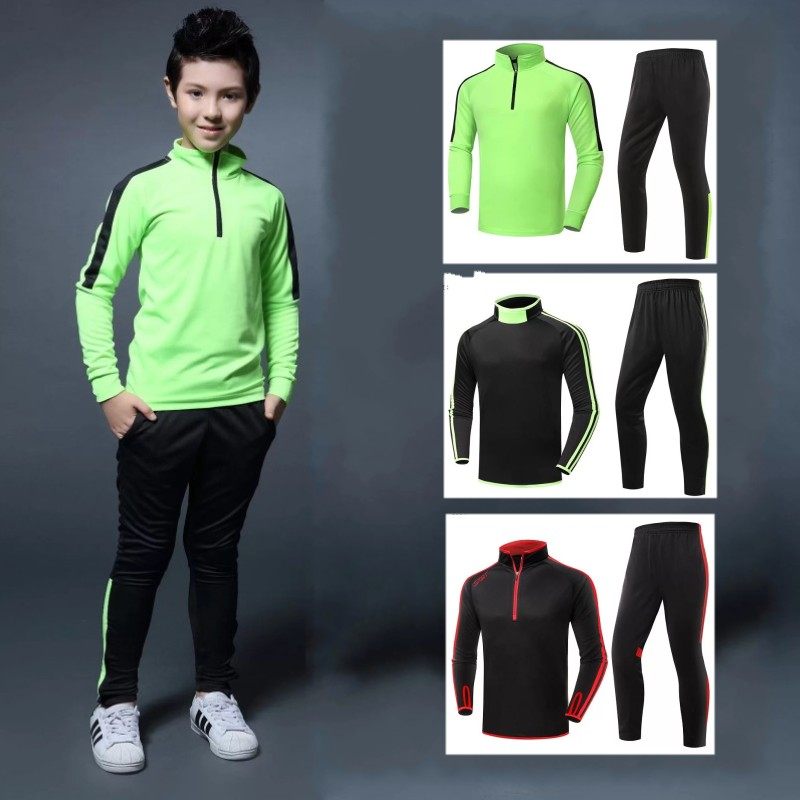 足球训练服长袖套装男 冬季比赛队服定制儿童球衣足球出场服外套