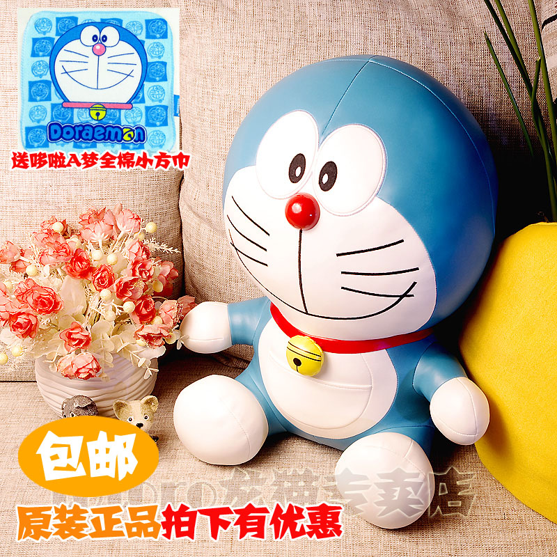 出口日本原装出品哆啦a梦100年巡展款公仔蓝胖子机器猫PU皮质包邮
