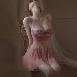 凯朱莉性感睡衣女小胸透视蕾丝网纱情调床上诱惑吊带睡裙纯欲qqny