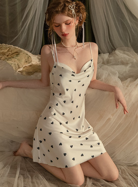 凯朱莉性感睡衣女春秋款冰丝火辣情调内衣高级感吊带睡裙纯欲夏季