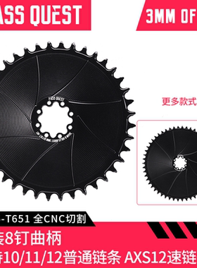 PASS QUEST 3mm SRAM TAP AXS FORCE RED8钉12速正负齿单盘封闭盘