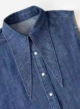 轻奢2026新款系带马甲背心内搭叠穿女牛仔打底全棉秋冬无袖衬衫衣