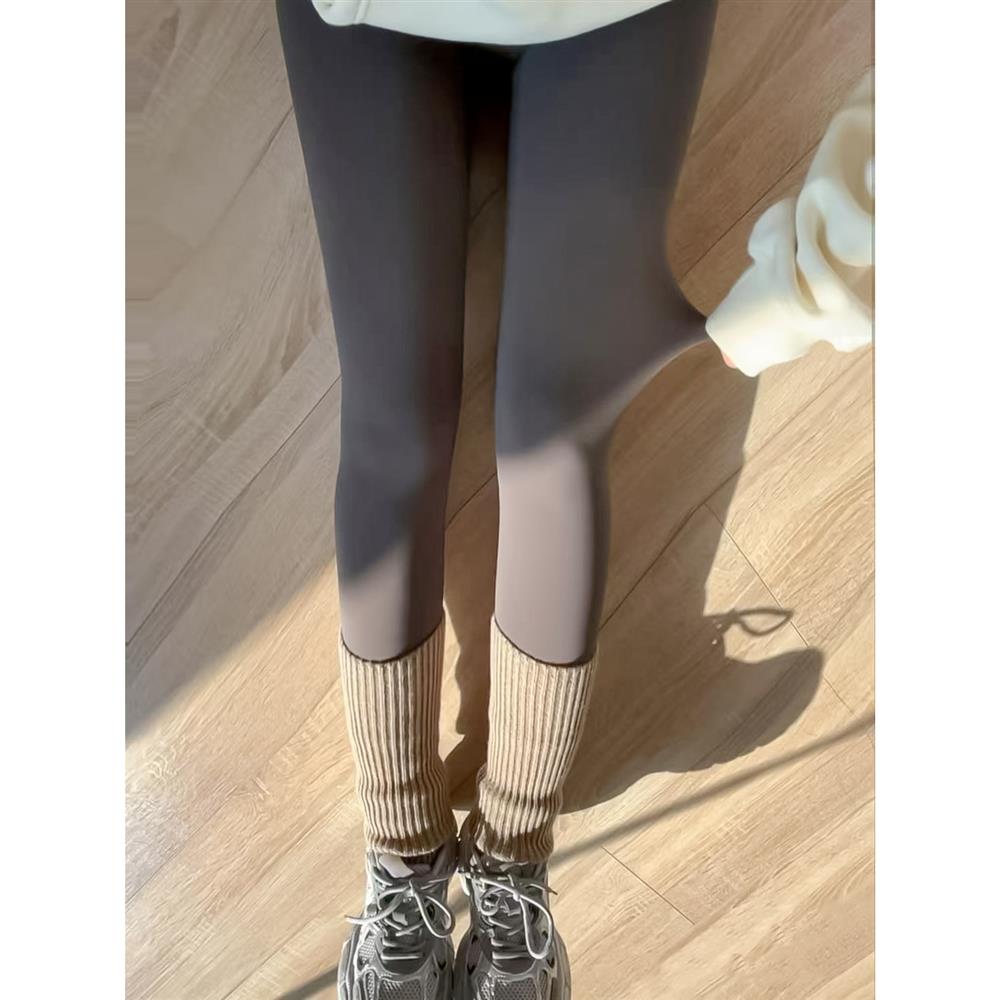 咖色鲨鱼裤女秋冬2025新款外穿高腰加厚加绒瑜伽裤紧身显瘦打底裤