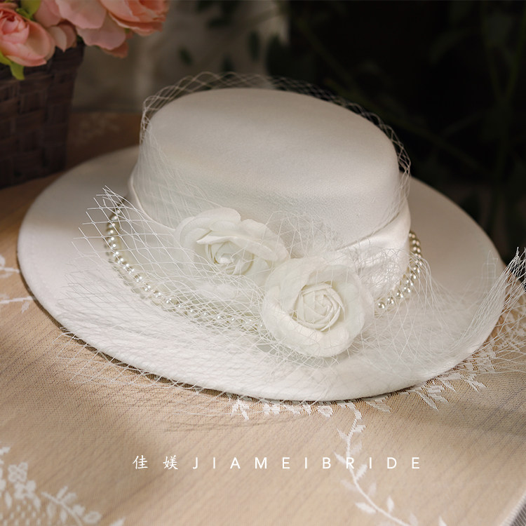 佳媄新款秋冬羊毛呢法式名媛白色平顶英伦复古赫本短檐休闲礼帽女,服饰配件/皮带/帽子/围巾,帽子,淘宝优惠券,粉丝福利购,淘宝优惠卷