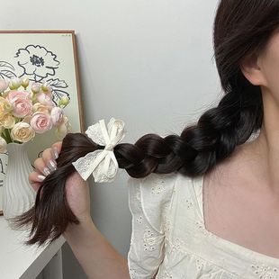 甜美蝴蝶結發夾田園風米色刺繡蕾絲碎發夾子西米亞小清新發卡