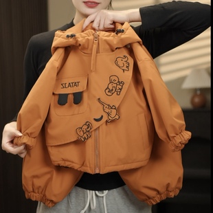 儿童宝宝冲锋衣棉衣2025秋冬新款连帽三防加厚保暖套装男宝女宝