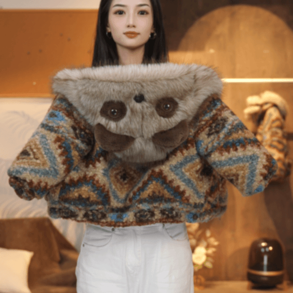 2025新冬款男女童洋气时尚加厚外套彩虹熊卡通加厚加绒外套,童装/婴儿装/亲子装,普通外套,淘宝优惠券,粉丝福利购,淘宝优惠卷