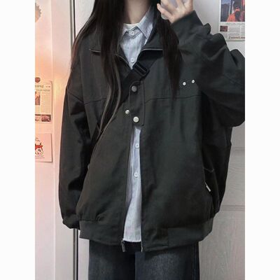 美式复古外套飞行夹克翻领棒球服