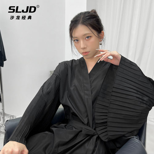 理发店客服围布美发客袍发廊剪发