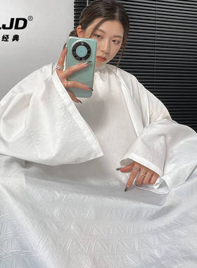 网红带袖围布发廊专用不沾发美发高档专用定制理发店剪头发不沾发