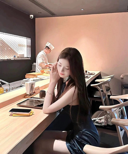 JYINLOVE原创暗夜蓝钻领挂脖显瘦褶皱连衣裙