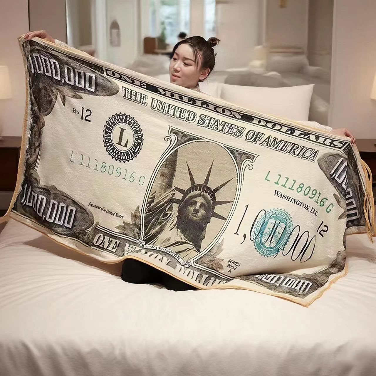 百万美金毯子新年搞笑沙雕礼物图片
