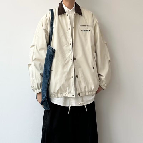 JOYZONE日系复古翻领白鸭绒短款羽绒服男女冬季轻薄保暖羽绒外套