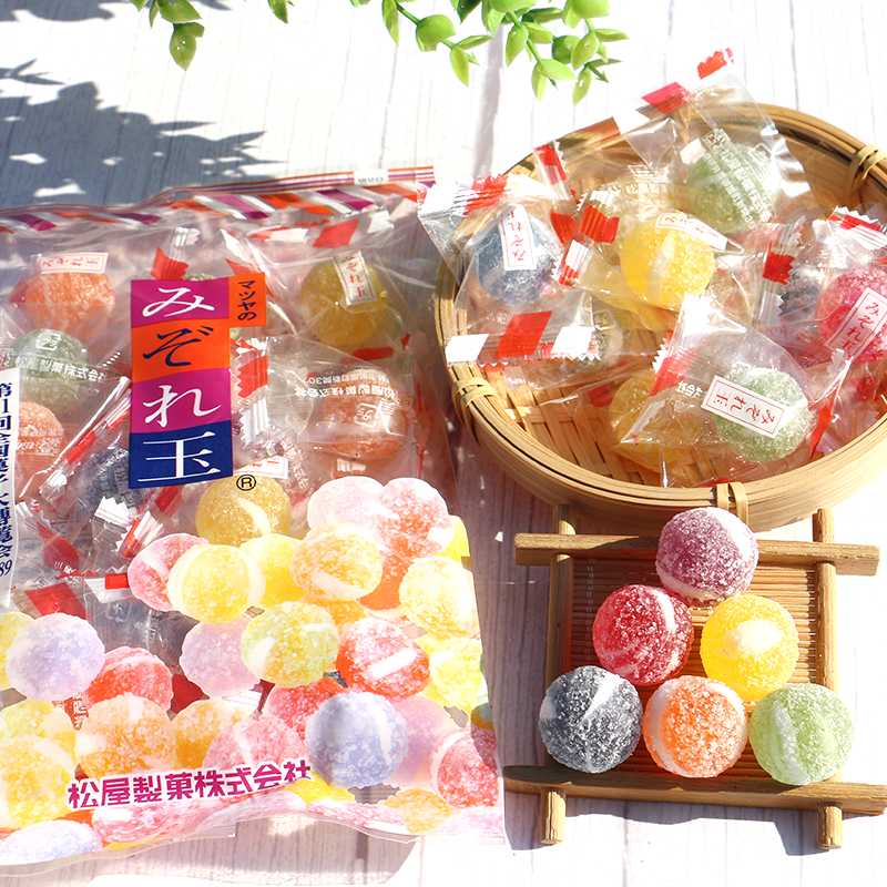 日本进口松屋雪花球什锦糖果160g