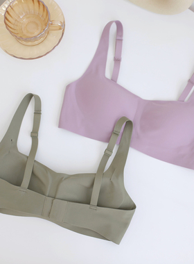 时光美人果冻半液态内衣复古方领无钢圈裸感无痕光面文胸超薄小胸