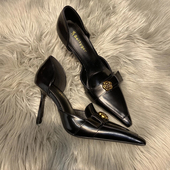 杨树林新款 通勤单鞋 山茶花高跟鞋 女细跟小方头御姐气质性感小皮鞋