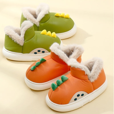 居家室内包跟防水恐龙男童棉拖鞋