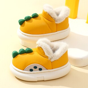 可爱卡通宝宝加绒居家棉鞋男幸福玛丽儿童棉拖鞋秋冬女童保暖棉拖