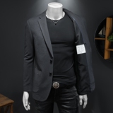 2026款男士修身西服-电商D252-6203咖绿色P170假模，男装西服，电商D252