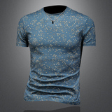 2026夏款花色男士圆领短袖T恤-D252-2970P60镂空图，男装T恤，电商D252