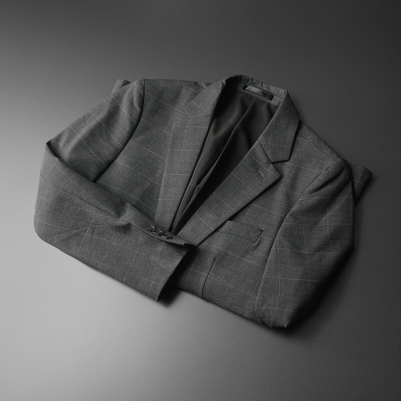 2026四季款条纹男士修身西服外套电商D2528622P160平铺,男装西服,电商D252